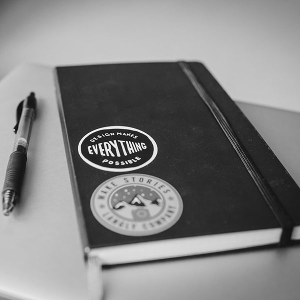 notebook with English words and phrases